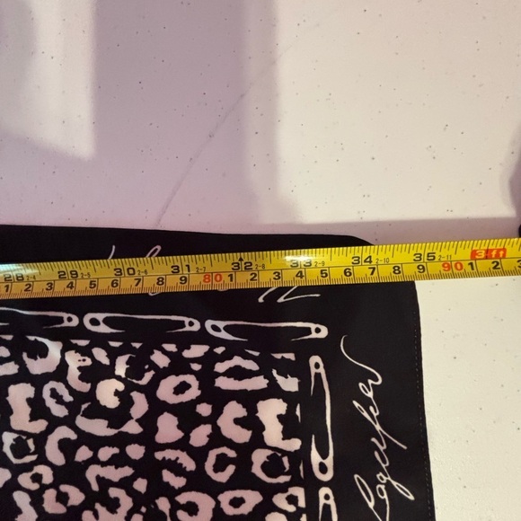 Karl Lagerfeld Black and White Leopard Print Scarf - Picture 4 of 8